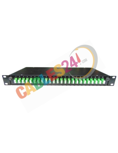 Fiber Optic Splice Tray 19'' 1U 24 x LC APC single mode Duplex