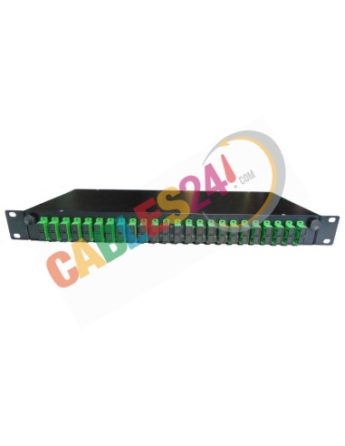 Fiber Optic Splice Tray 19'' 1U 24 x SC APC single mode Duplex