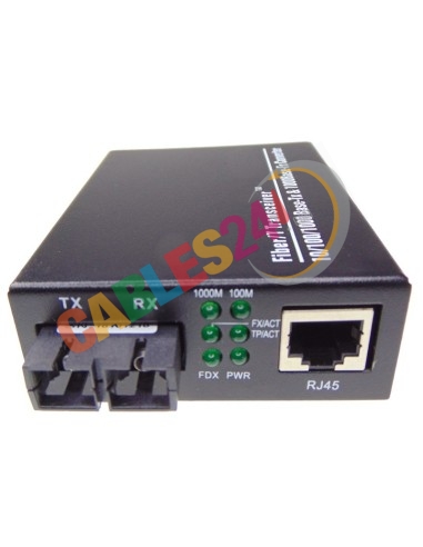 10/100/1000M RJ45 to 1000 Multimode Dual Fiber Converter 2Km