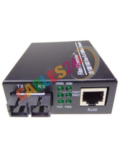 Conversor de medio Ethernet 10/100/1000M a Fibra monomodo SC 20Km