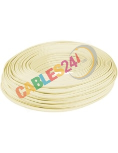 Cable telefónico plano color marfil 4 hilos rollo 100 mts