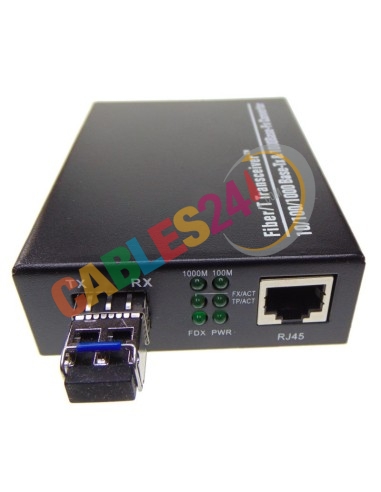 10/100/1000M RJ45 to 1000 Single mode Dual Fiber Converter 20Km