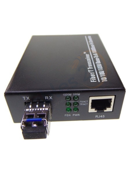 Conversor de medio Ethernet 10/100/1000M SFP monomodo LC 20Km