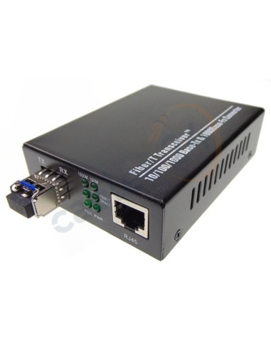 Conversor de medio Ethernet 10/100/1000M SFP monomodo LC 20Km