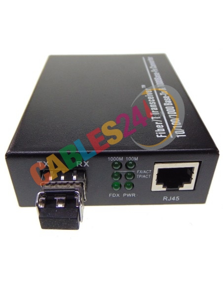 Conversor de medio Ethernet 10/100/1000M SFP multimodo LC 550m