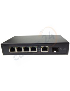 Switch POE+ 4 Puertos con puertos con puerto uplink SFP y RJ45 2