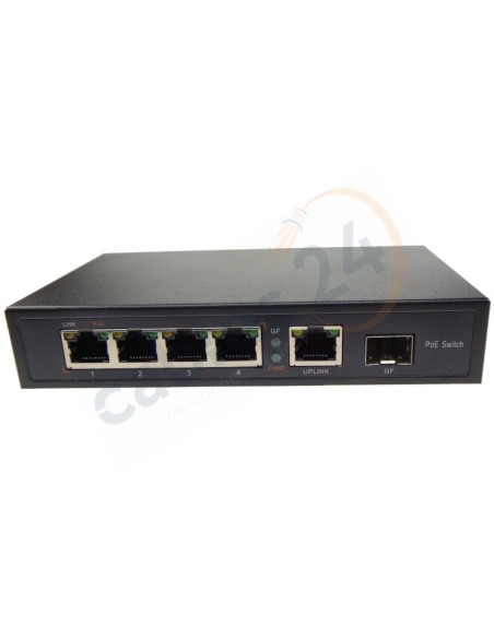 4-Port Gigabit Ethernet PoE+ Switch with SFP Combo Port