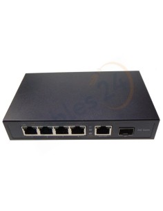 Switch POE+ 4 Puertos con puertos con puerto uplink SFP y RJ45