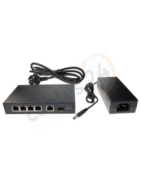 4-Port Gigabit Ethernet PoE+ Switch with SFP Combo Port