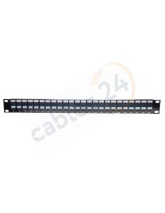 Panel 19 pulgadas 24 adaptadores fibra óptica con guía de cables