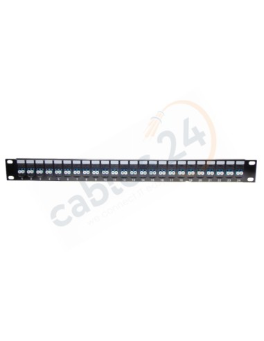 19'' Panel 24 Feed-Through fiber optic adpaters with support bar