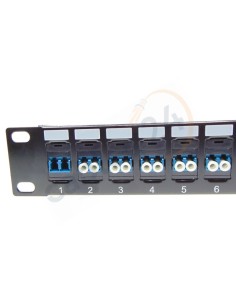 Panel 19 pulgadas 24 adaptadores fibra óptica con guía de cables 2