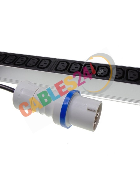 Regleta eléctrica PDU Vertical para rack 24 Conexiones C13 acabdo en Cetac 16 A