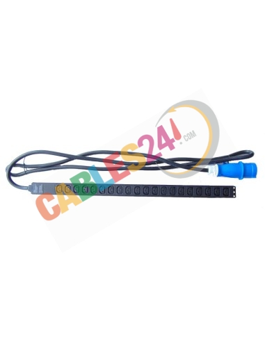 Power Strip rack Vertical PDU 20 connections C13 with Commando Plug 16A/32A socket termination