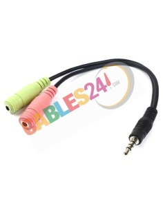 Adaptador de audio CTIA para auricular y micrófono minijack 3.5 - Cablematic