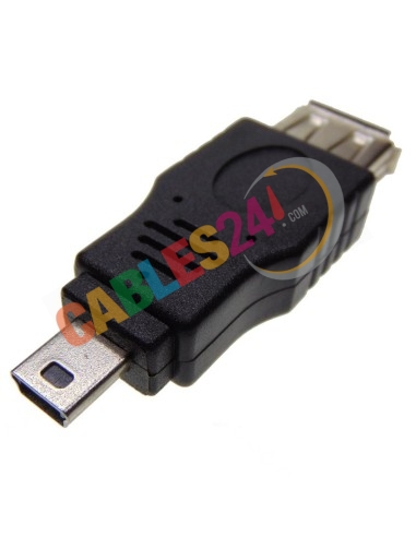 Adaptador compacto USB hembra a Mini USB macho