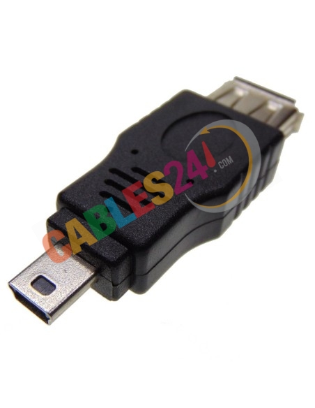 Adaptador compacto USB hembra a Mini USB macho