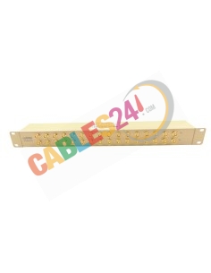 Panel 19" 1RU 16xBalun 75-120 ohm RJ-45 hembra Dual DIN 1.6/5.6 hembra