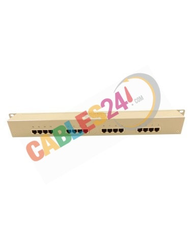 Panel 19" 1RU 16xBalun 75-120 ohm RJ-45 hembra Dual DIN 1.6/5.6 hembra
