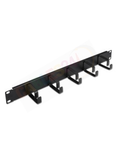 Rackmount cable management panel Rack 19" 1U guide bar with 5 rings