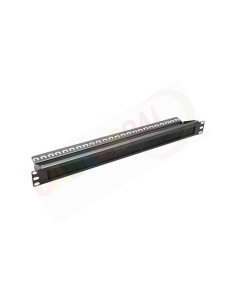 1RU 19" Pass-Through Filler Panel with Brush and Rear Cable Manager