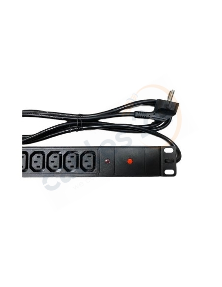 Regleta Alimentación 12 tomas C13 a Schuko Macho sin interruptor
