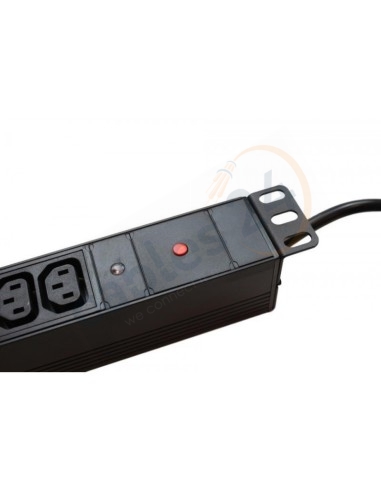 Regleta Alimentación 12 tomas C13 a Schuko Macho sin interruptor
