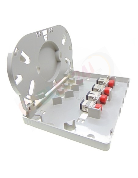 Caja F.O. de superficie para 4 adaptadores