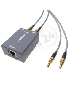 Balun 75-120 ohm RJ-45-hembra Dual DIN 1.0/2.3 hembra 2m