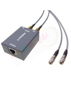 Balun 75-120 ohm RJ-45-hembra Dual DIN 1.0/2.3 macho 1m