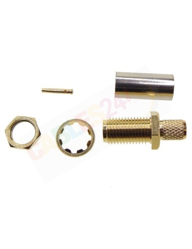 Female SMA Straight Crimp Plug for RG223 Cable