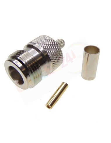 Female N Type Straight Crimp Plug for RG223 Cable