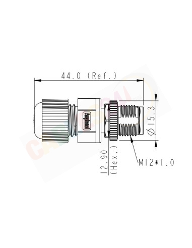 Amphenol M12D-04BMMA-SL8001 connector dimensions