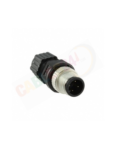 Conector M12 polarización D 4 pines macho Amphenol M12D-04BMMA-SL8001 de soldar no apantallado
