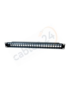 Panel 19" 24 Puertos Para Keystone 1RU Negro
