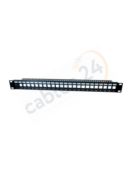Panel 19" 24 Puertos Para Keystone 1RU Negro