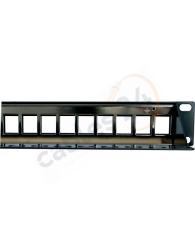 Panel 19" 24 Puertos Para Keystone 1RU Negro