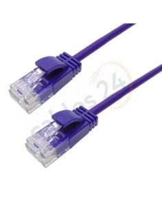 Cable Patchcord Ethernet CAT6A UTP LSZH Ultra-Slim Violet Color 3.8mm