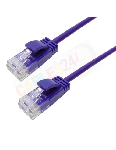 Cable Patchcord Ethernet CAT6A UTP LSZH Ultra-Slim Color Violeta 3.8mm