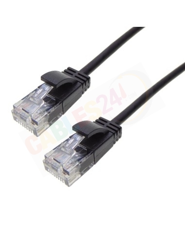 Cable Patchcord Ethernet CAT6A UTP LSZH Ultra-Slim Black Color 3.8mm