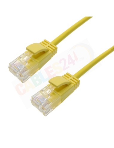 Cable Patchcord Ethernet CAT6A UTP LSZH Ultra-Slim Color Amarillo 3.8mm