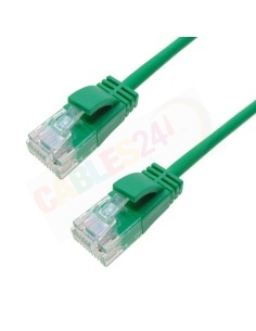 Cable Patchcord Ethernet CAT6A UTP LSZH Ultra-Slim Color Verde 3.8mm