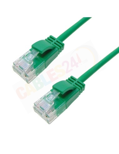 Cable Patchcord Ethernet CAT6A UTP LSZH Ultra-Slim Color Verde 3.8mm