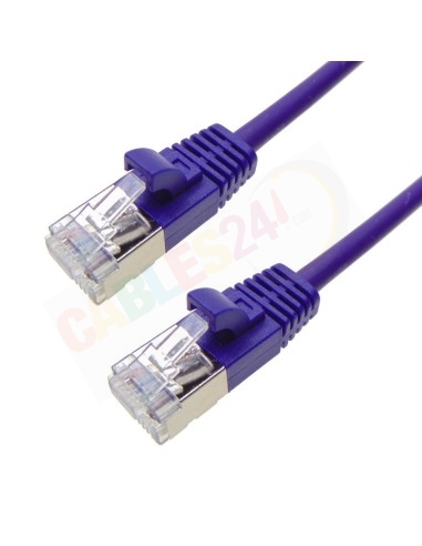 Cable Patchcord Ethernet CAT6A STP LSZH SLIM Color Violeta 4.5mm