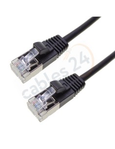 Cable Patchcord Ethernet CAT6A STP LSZH SLIM Color Negro 4.5mm