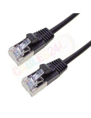 Cable Patchcord Ethernet CAT6A STP LSZH SLIM Black Color 4.5mm