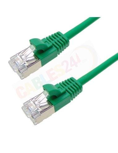 Cable Patchcord Ethernet CAT6A STP LSZH SLIM Color Verde 4.5mm