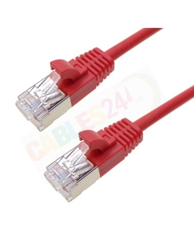 Cable Patchcord Ethernet CAT6A STP LSZH SLIM Color Rojo 4.5mm