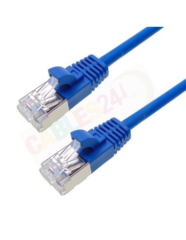 Cable Patchcord Ethernet CAT6A STP LSZH SLIM Blue Color 4.5mm