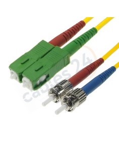 Latiguillo Cable Fibra Óptica Dúplex Monomodo ST-SC/APC